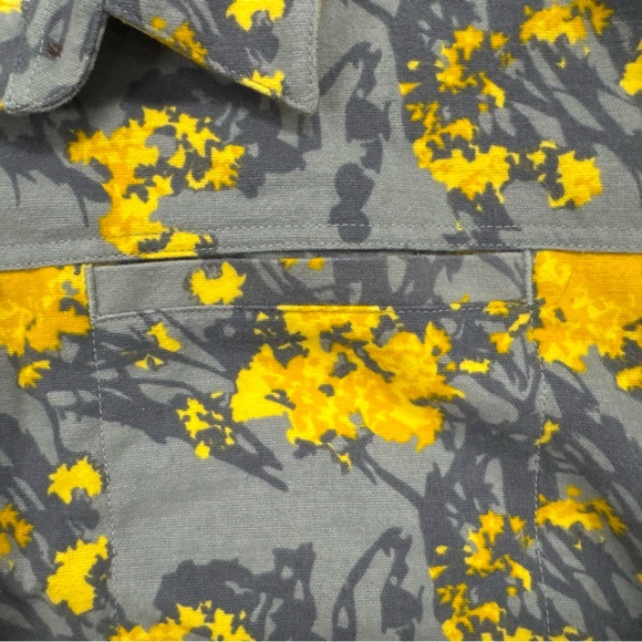 Cabela’s Women’s Floral Flannel Button-Up Shirt Yellow & Gray 2XL Pima Cotton - Picture 3 of 6